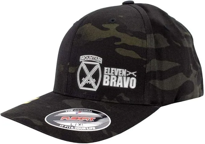 10th Mountain 11 Bravo Series FlexFit Caps Multicam