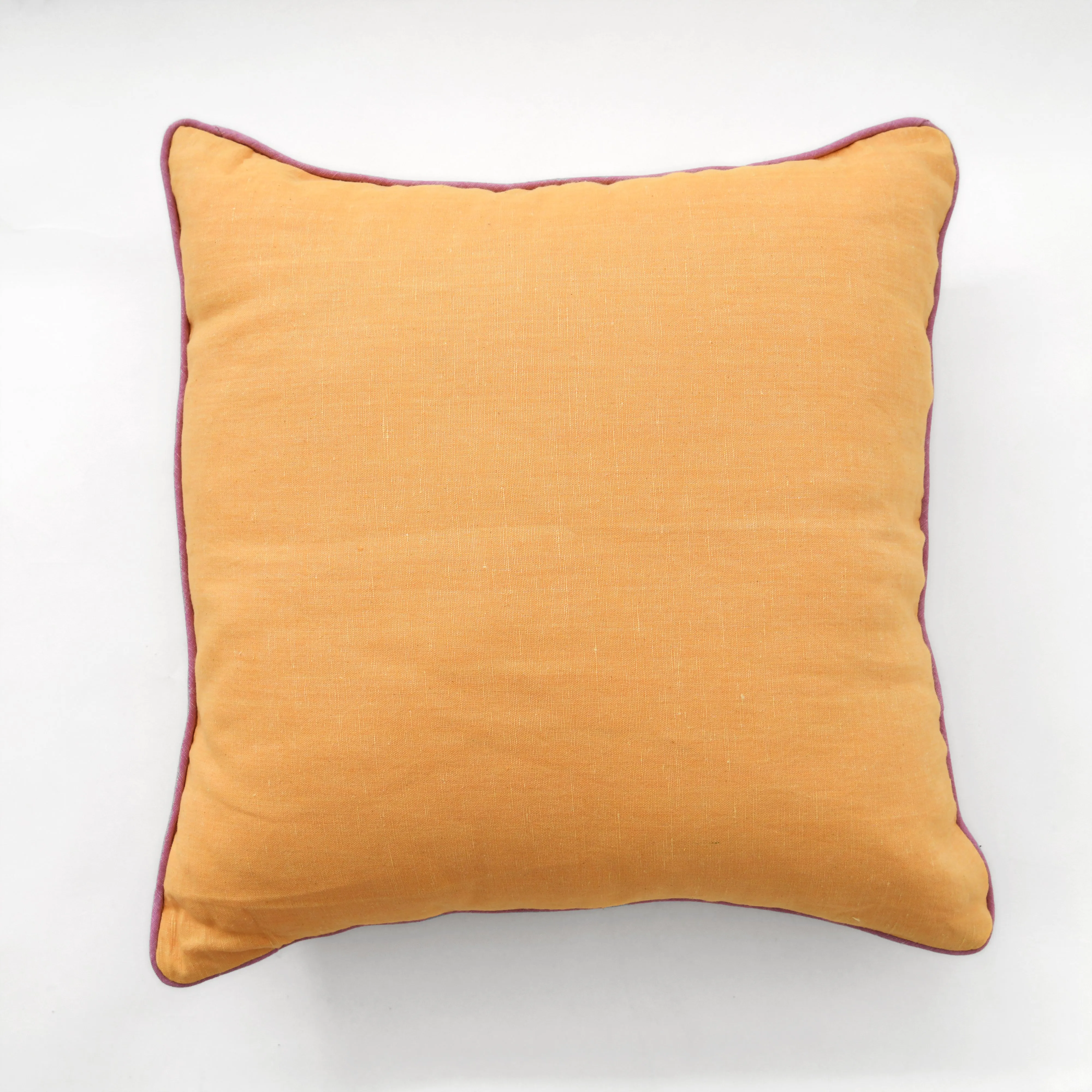 20" Square Marigold Pillow - Orchid Piping