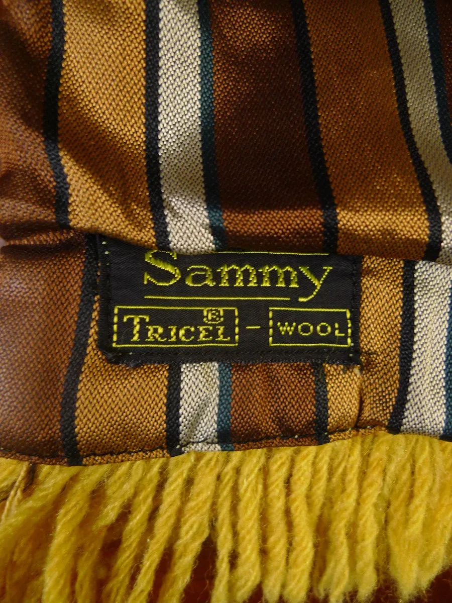 24/0149 IMMACULATE sammy brown / gold  tricel & wool SCARF