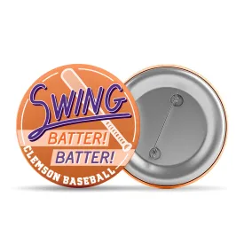 3" Swing Batter Batter Baseball Button