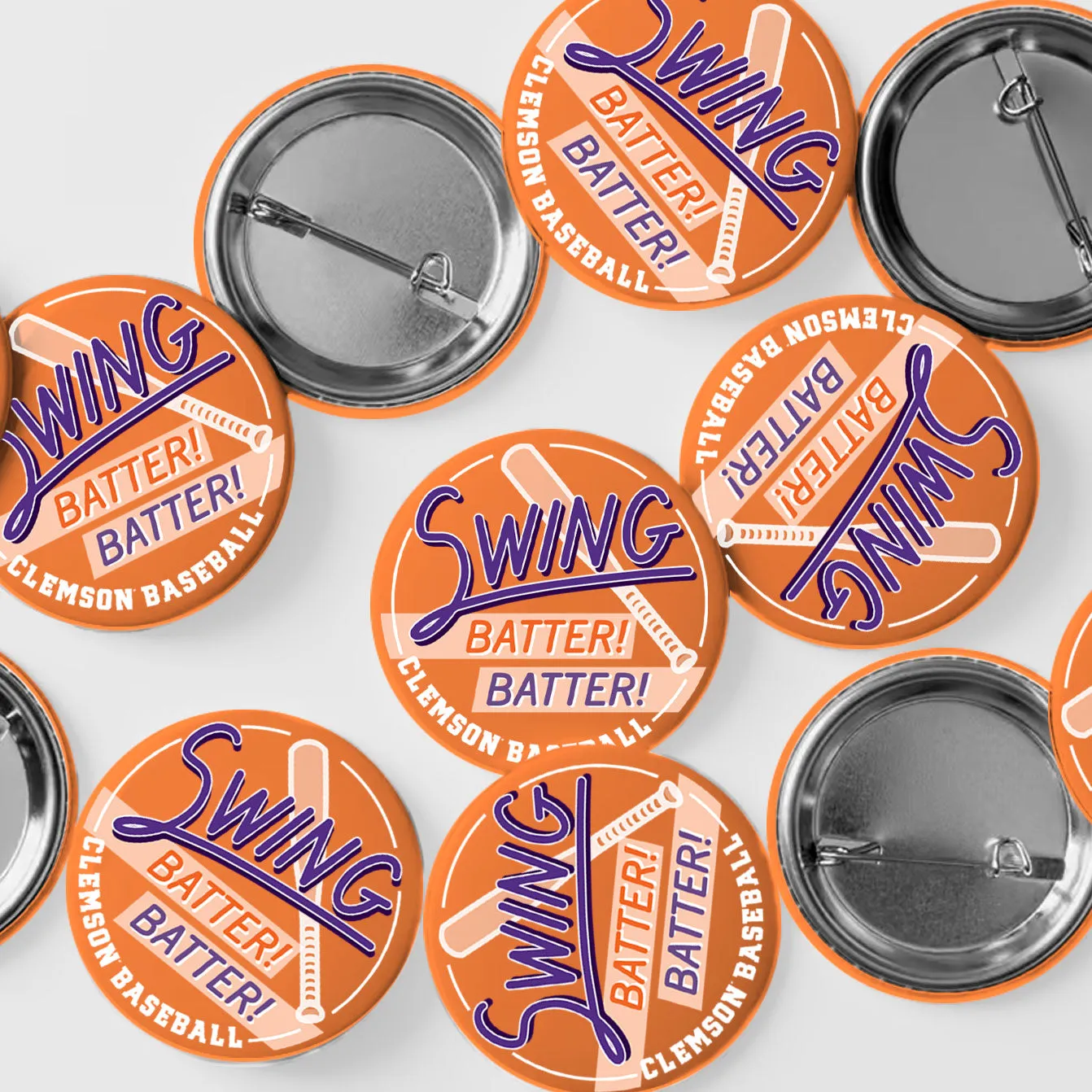 3" Swing Batter Batter Baseball Button