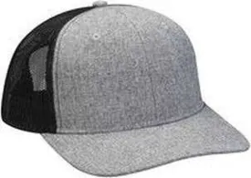 Adams PV102 Heather Woven Soft Mesh Trucker Cap - Charcoal Black