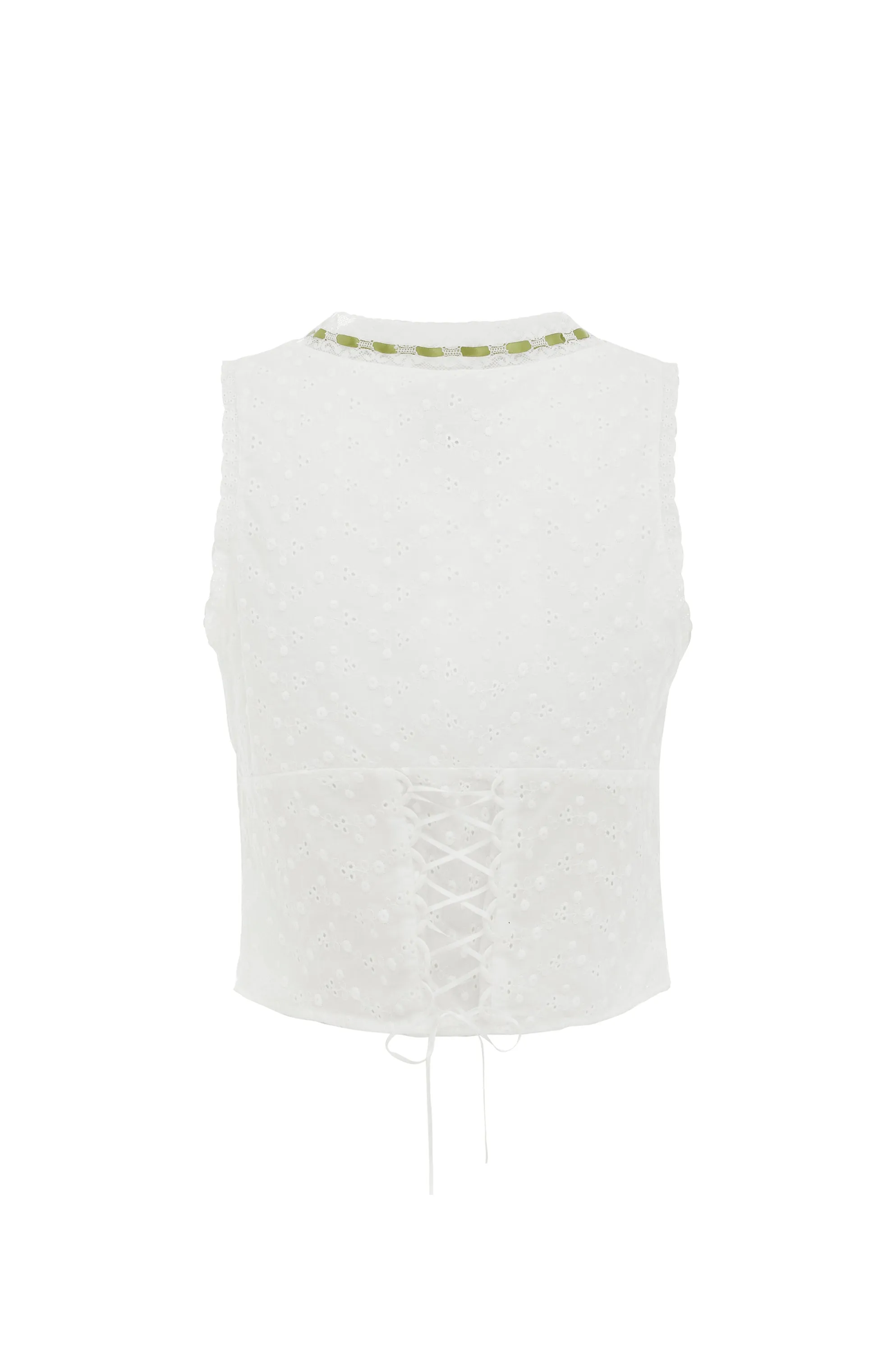 Adeline Top | White/Green