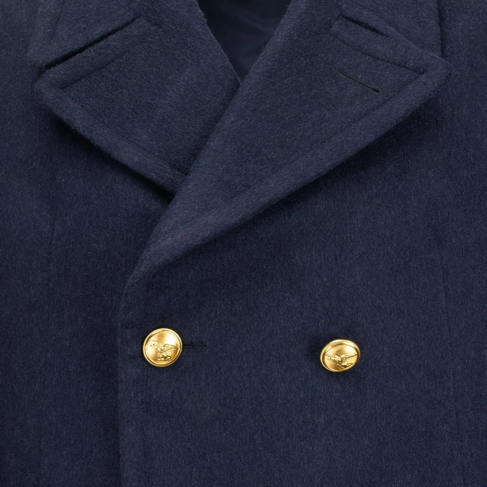 Premium Aeronautica Militare Mens Wool Blue Overcoat - Elegant Officers Coat for Timeless Style