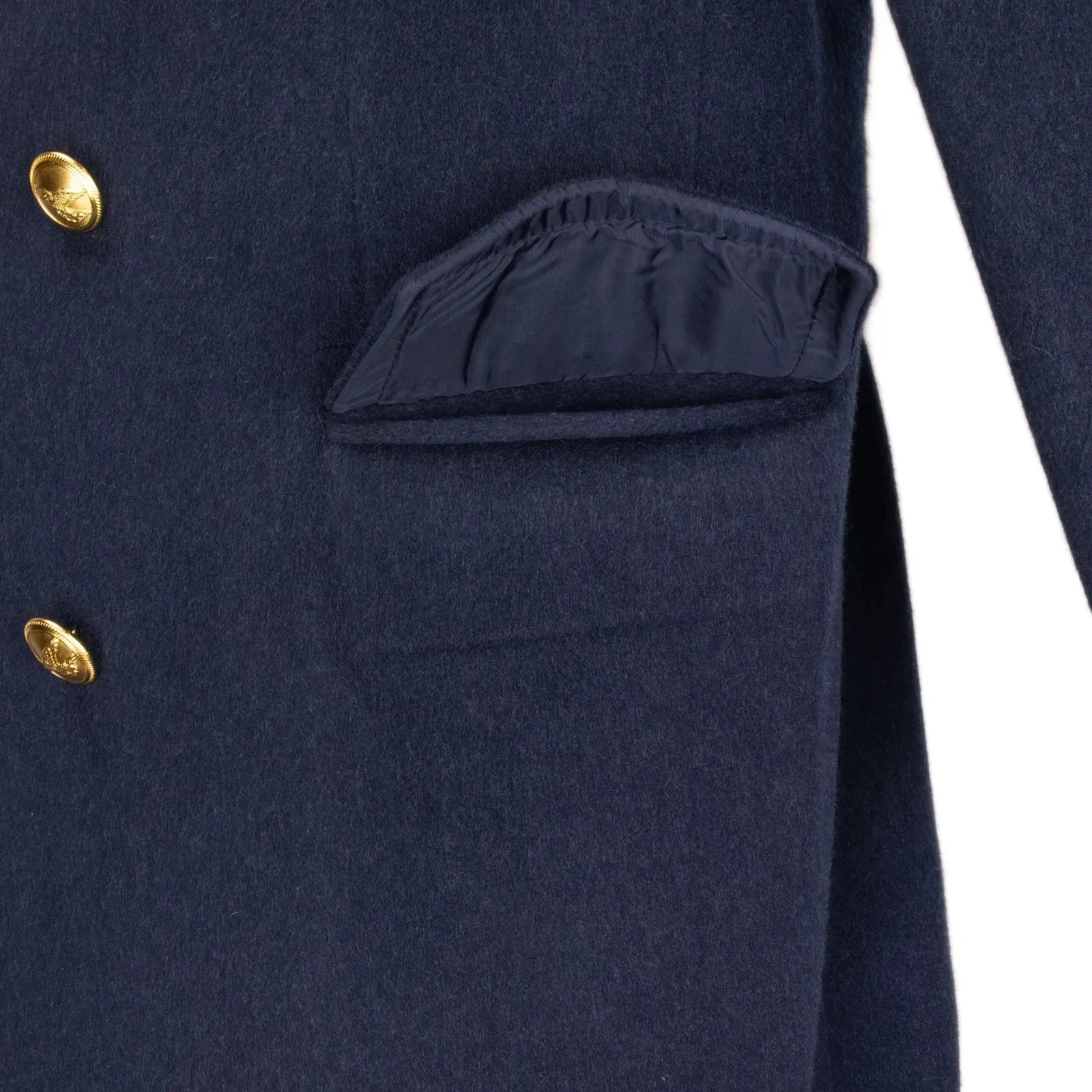 Premium Aeronautica Militare Mens Wool Blue Overcoat - Elegant Officers Coat for Timeless Style