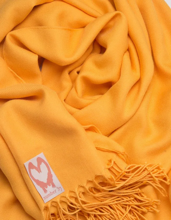 Amber Yellow Pashmina Shawl Wrap Scarf