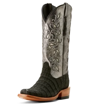 Ariat Ladies Futurity Silk Black Sueded Caiman Boot-10053721