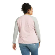 Ariat Ladies Loop Pink and Grey Baseball Tee 10037294