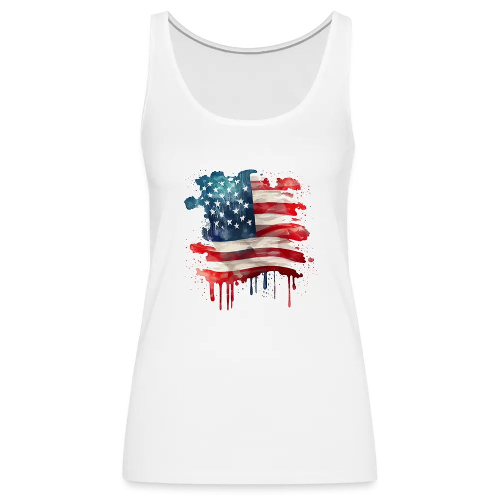 Artistic Glory: Premium Women's Tank Top with Watercolor American Flag