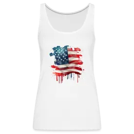 Artistic Glory: Premium Women's Tank Top with Watercolor American Flag