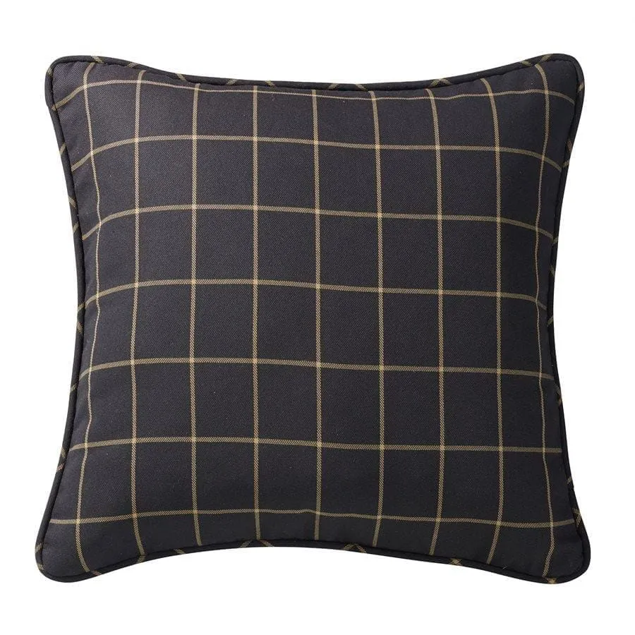 Ashbury Black Windowpane Euro Sham