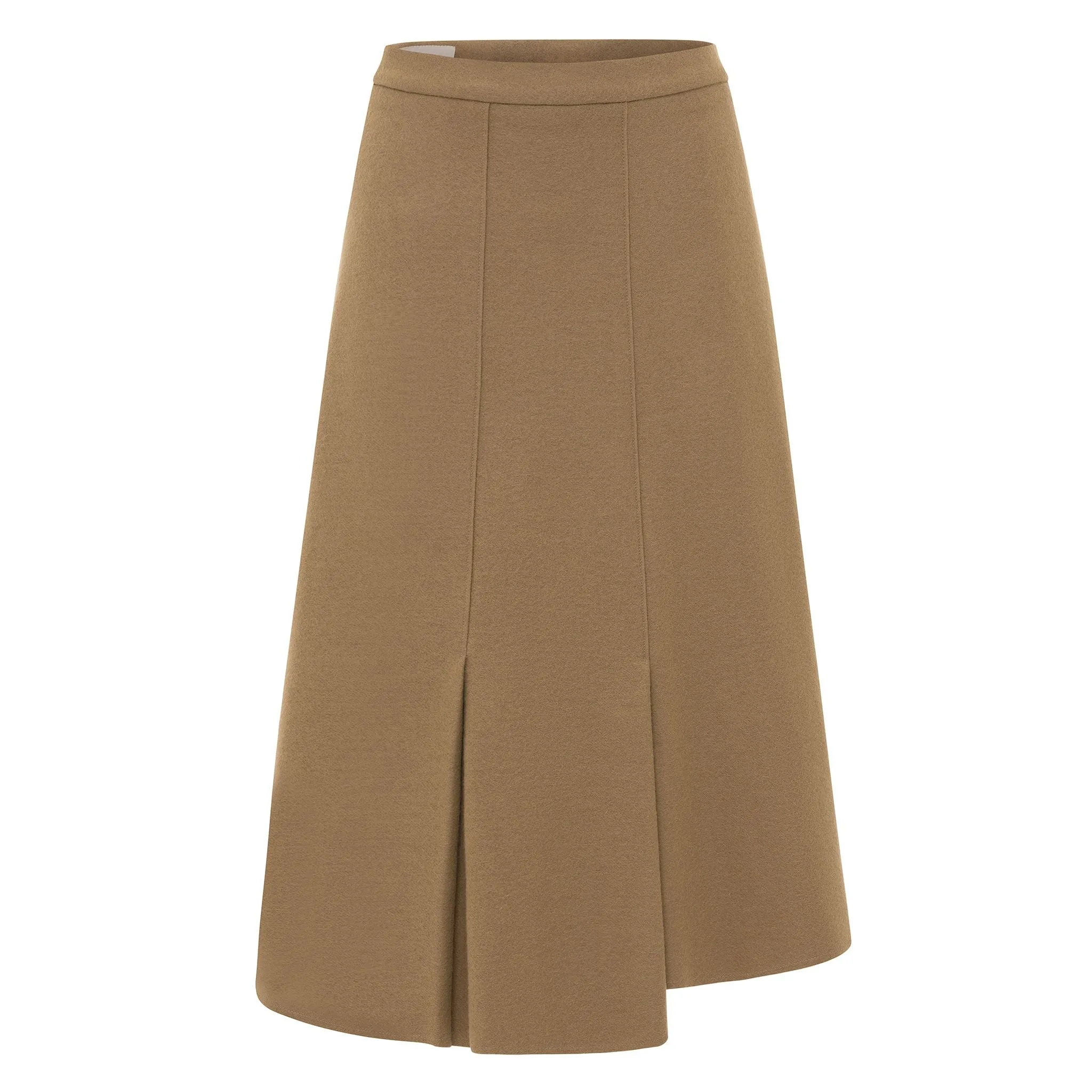 Asymmetrical Wool Skirt - Camel