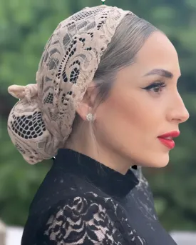 Avigail Lahiani Lace Pre-Tied Turban with Matching Band