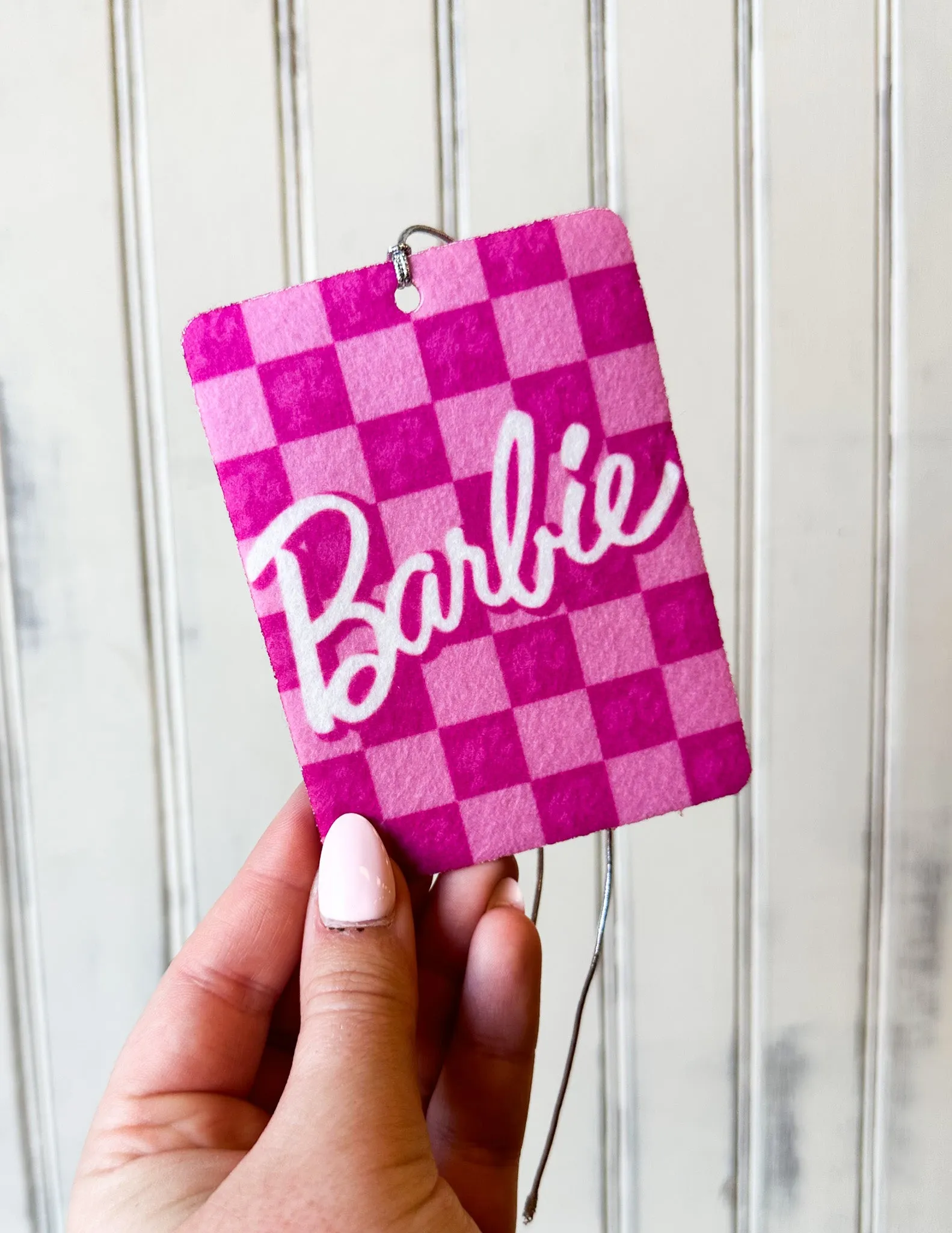 Barbie Check Felt Car Freshie