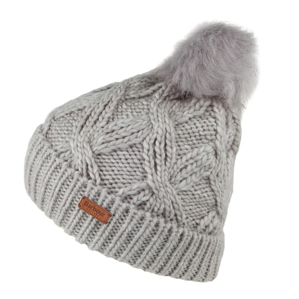 Barbour Hats Bridport Pom Bobble Hat - Grey