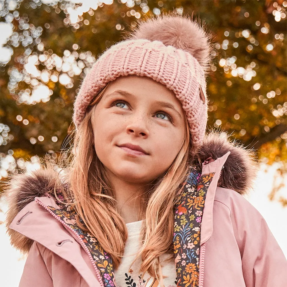 Barbour Hats Kids Saltburn Bobble Hat - Pink