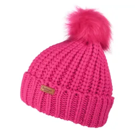 Barbour Hats Kids Saltburn Faux Fur Pom Bobble Hat - Fuchsia