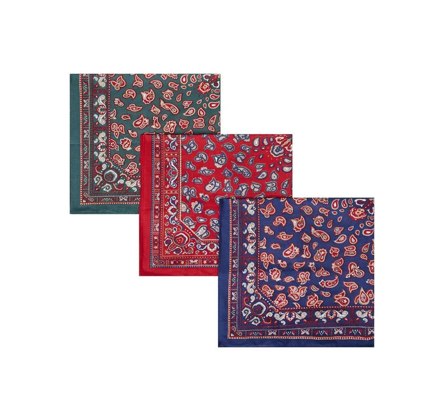 Elegant Barbour Paisley-Printed Cotton Handkerchiefs - Set of 3 Stylish Accessories for Men