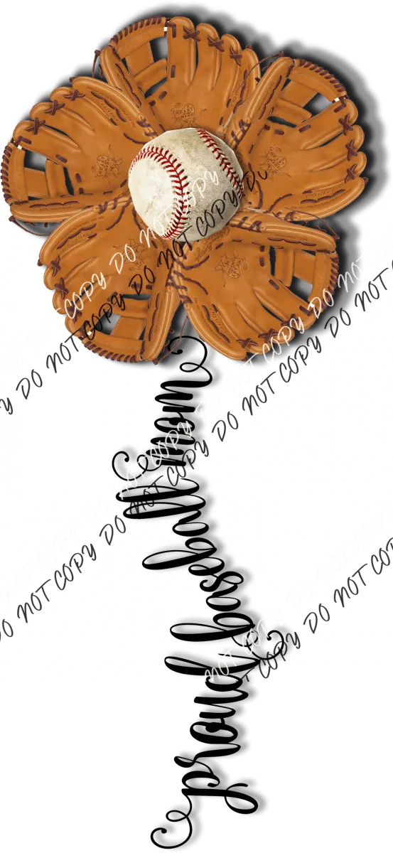 Baseball Glove Flower DTF Transfer