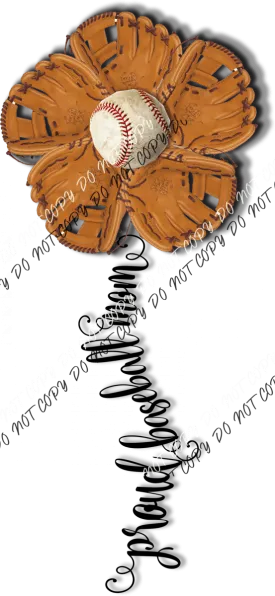 Baseball Glove Flower DTF Transfer