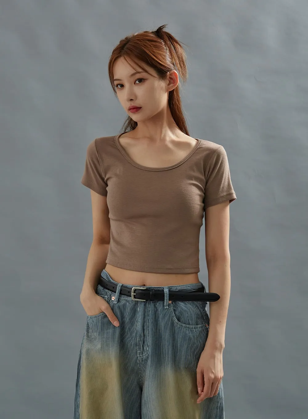 Basic Crop Top Short Sleeve T-Shirt CU28