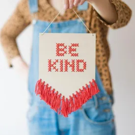 Be Kind Tasseled Embroidery Kit