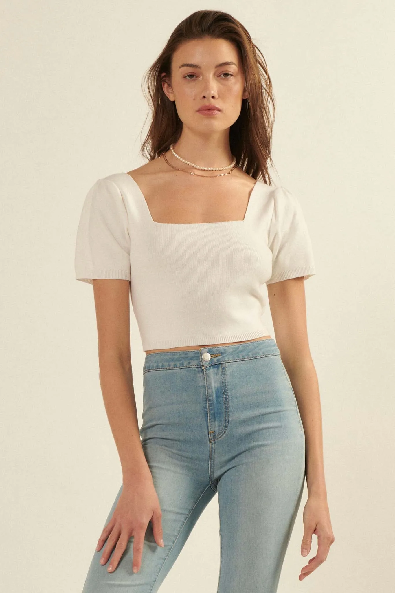 Better Than Ever Lattice-Back Cropped Sweater