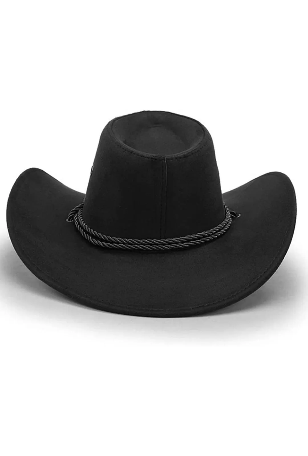 Black Cowboy Hat with Cord Band