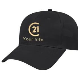 Black Embroidered Structured Cap - Your Logo/Name