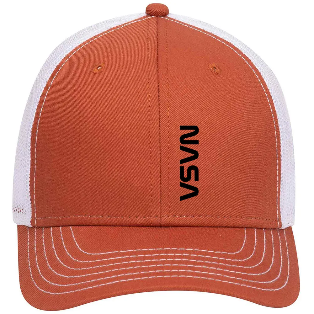 Black NASA Letter 6 Panel Low Profile Mesh Back Trucker Hat - for Men and Women…