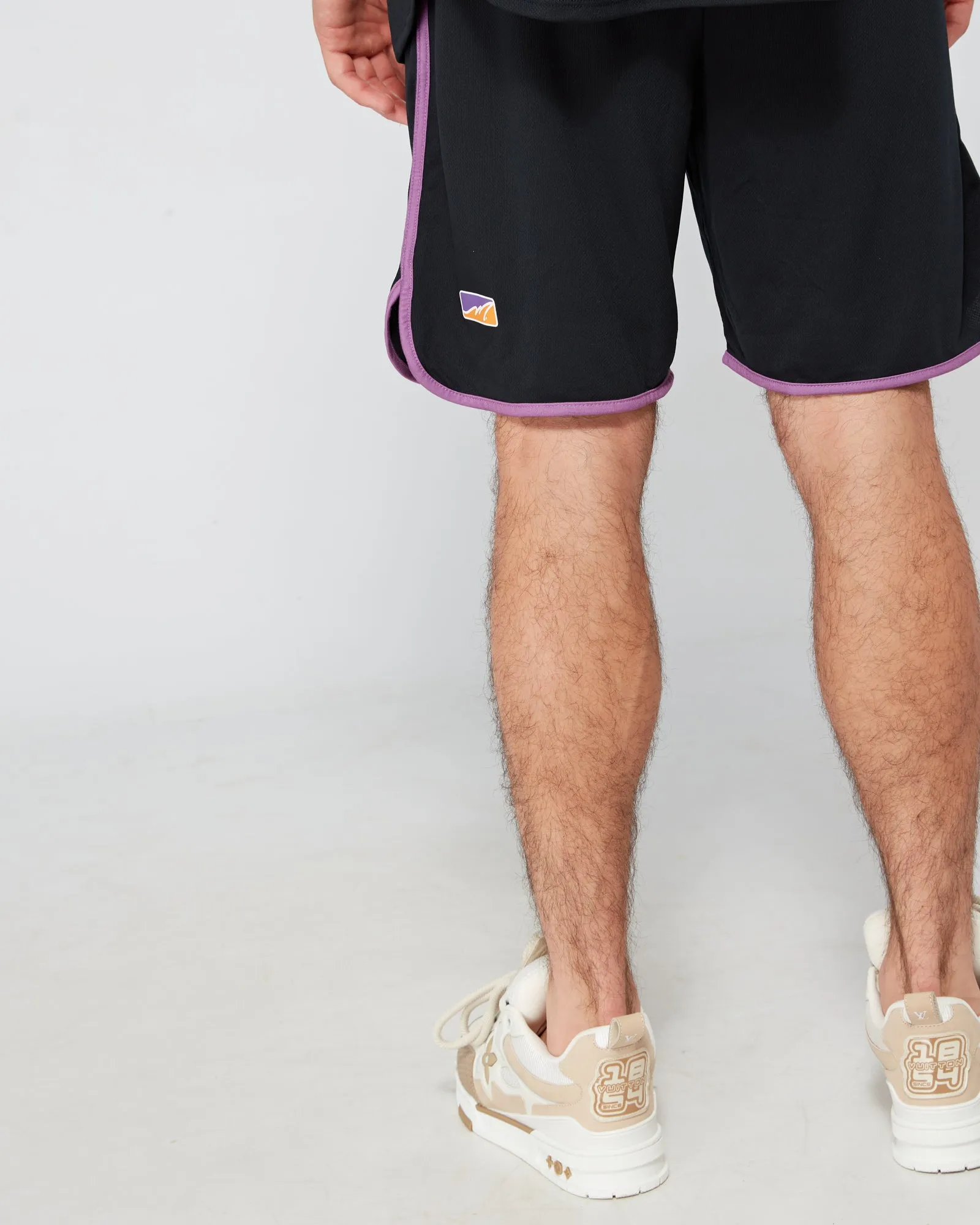 Black Purple Emerson Baseball Shorts