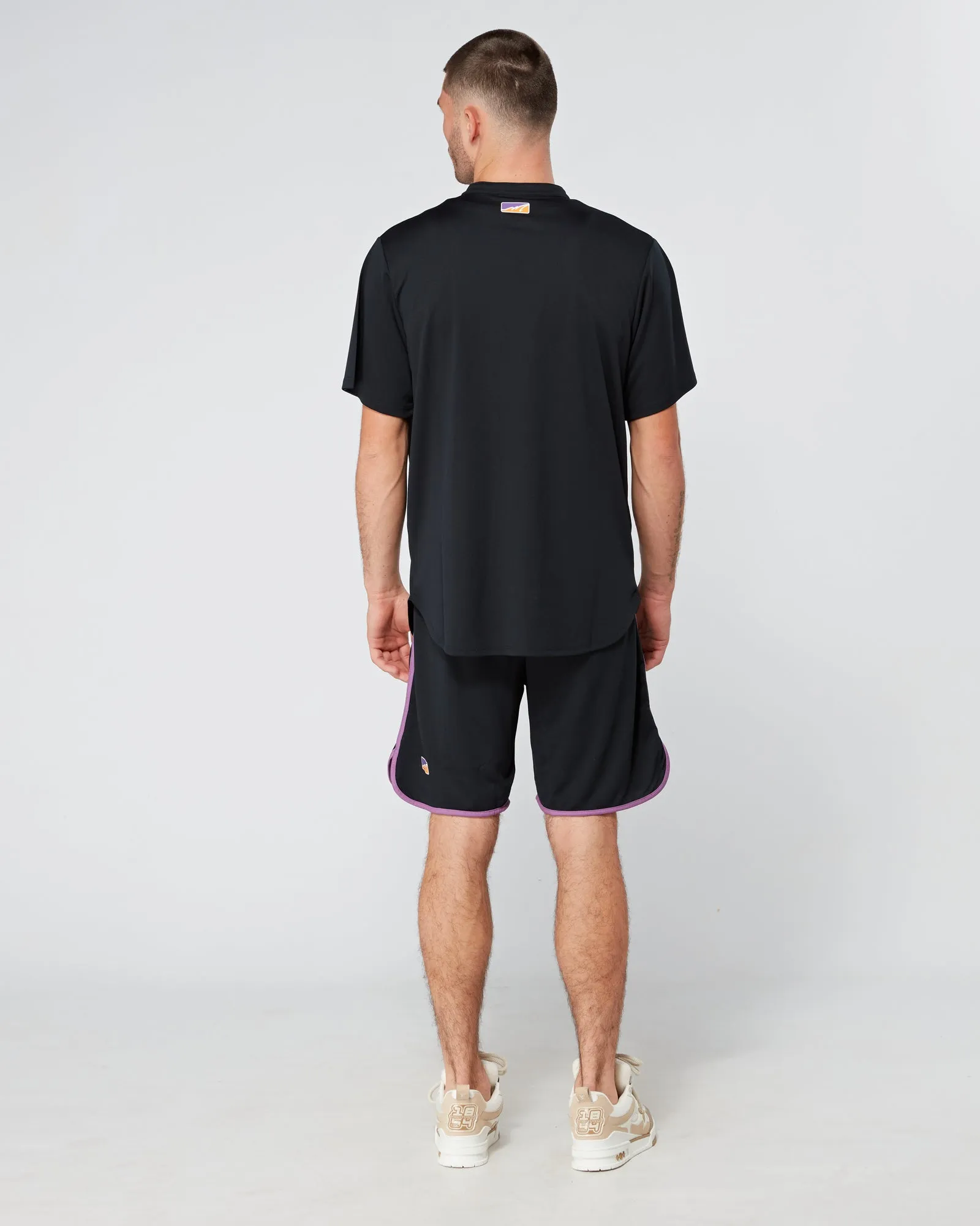 Black Purple Emerson Baseball Shorts