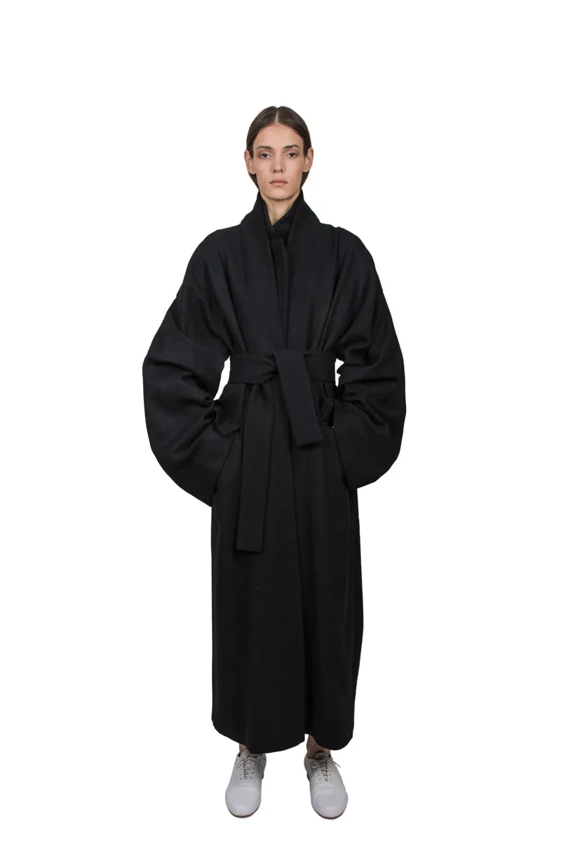 Black Wool Overcoat