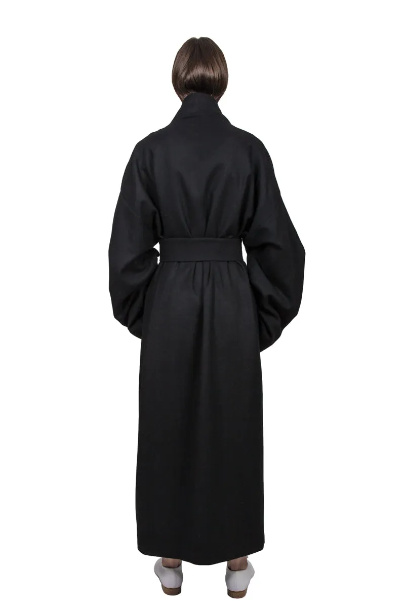 Black Wool Overcoat