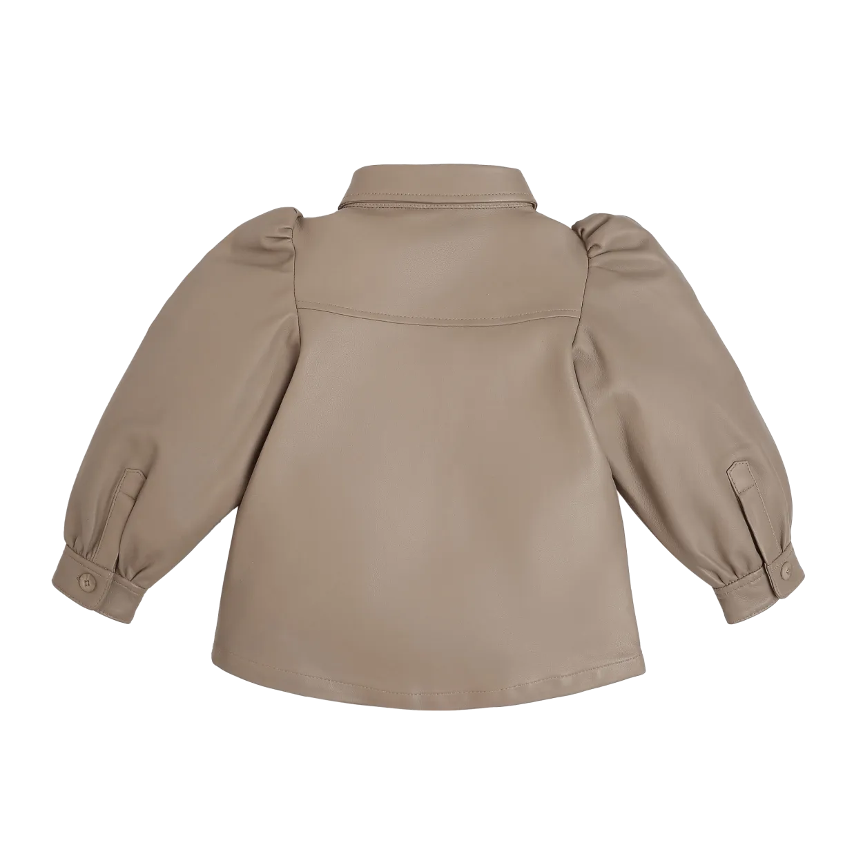 Boa Leather Blouse | Grey Beige Leather