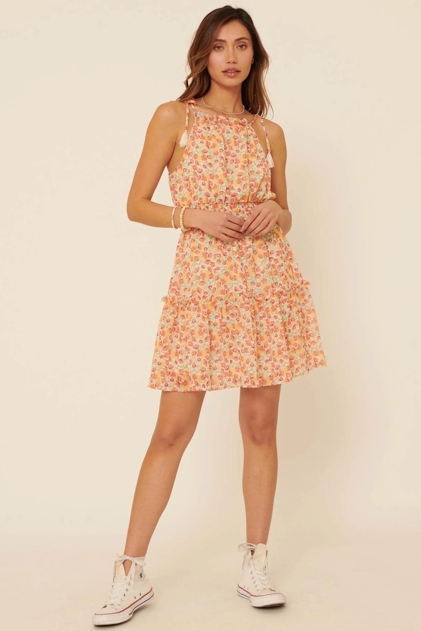 Botanical Beauty Ruffled Floral Mini Sundress