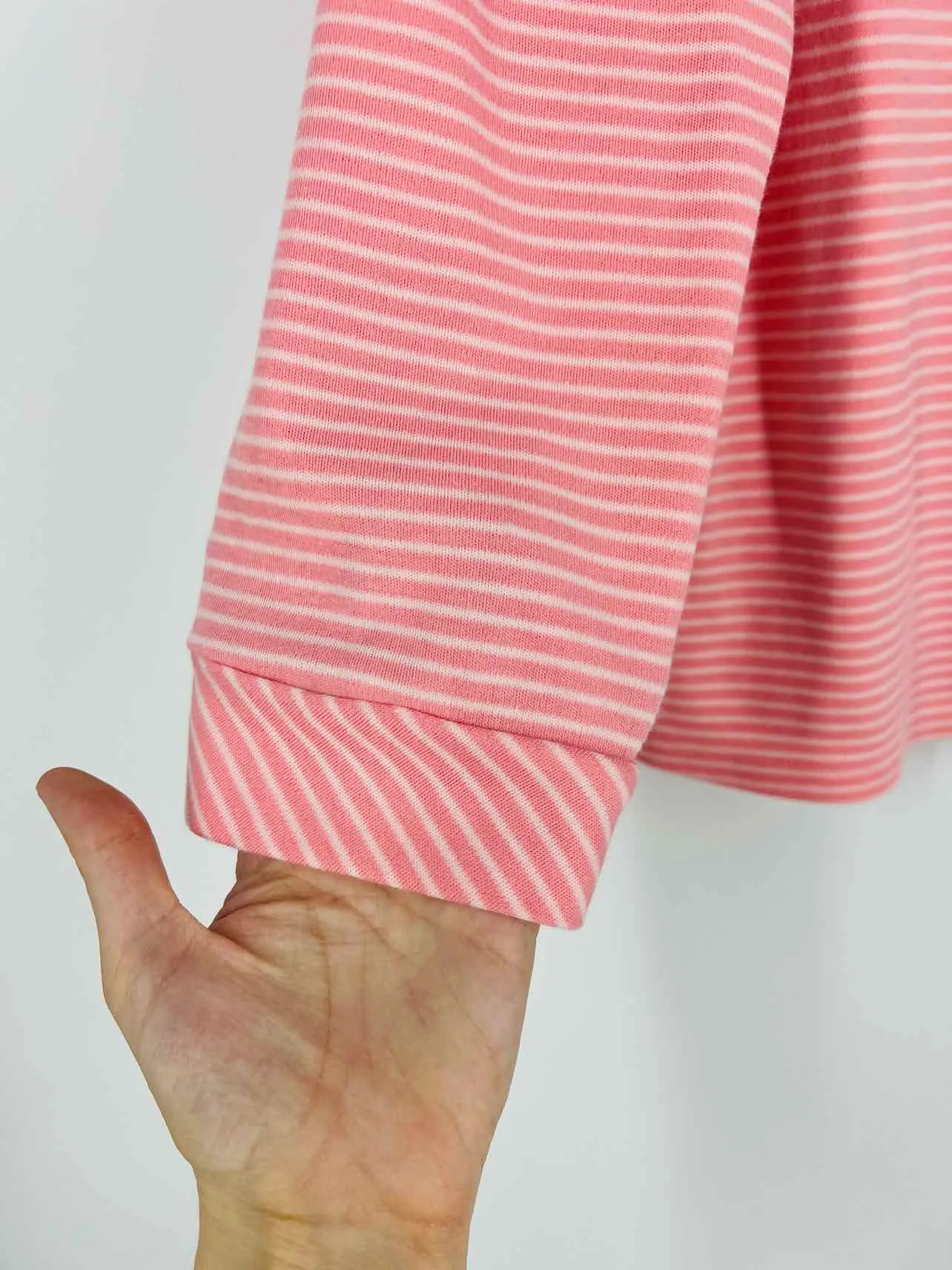 Brooks Brothers Size XL Pink/White Stripe Tops Top-3/4 Sleeve