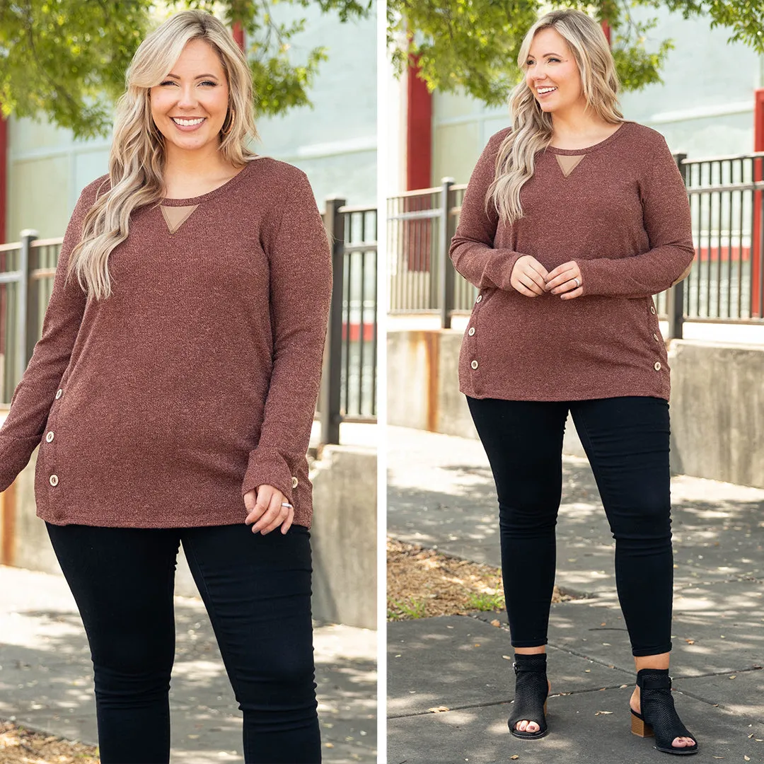 Button Up Top, Red Brown