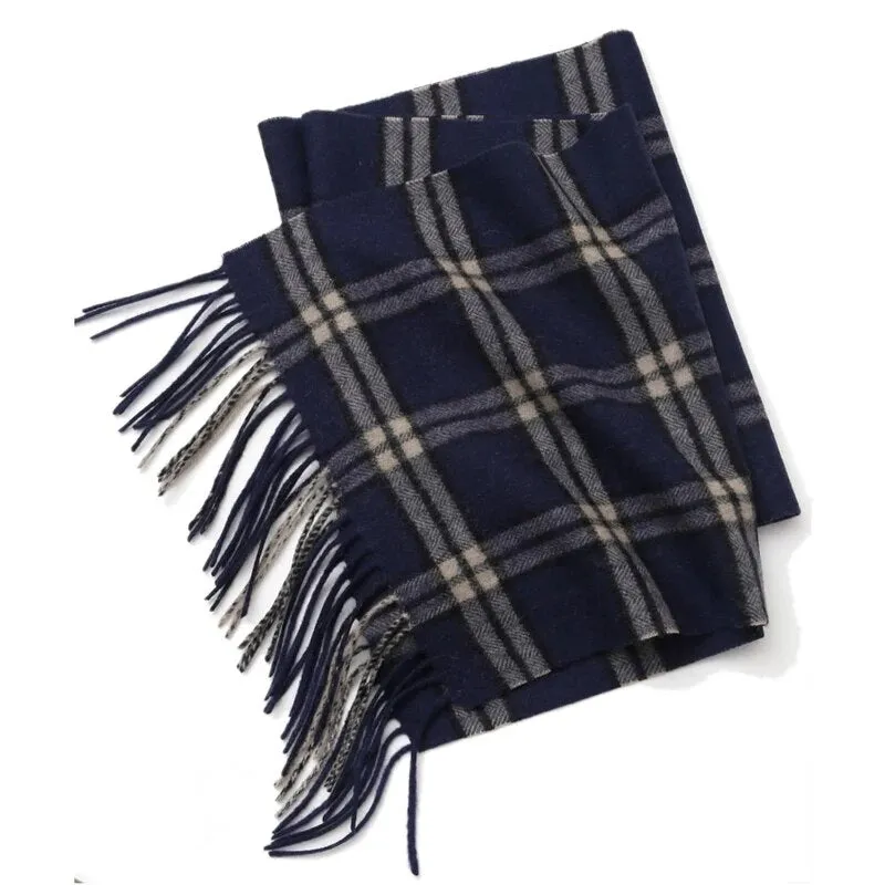 Cashmere Scarf Men Winter Strip Solid Plaid Wool Scarf Luxury Classical Warm  Cashmere Winter Scarves for Men Winter Accessories