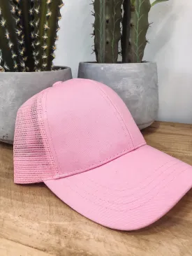 CC Ponytail Pink Mesh Baseball Cap