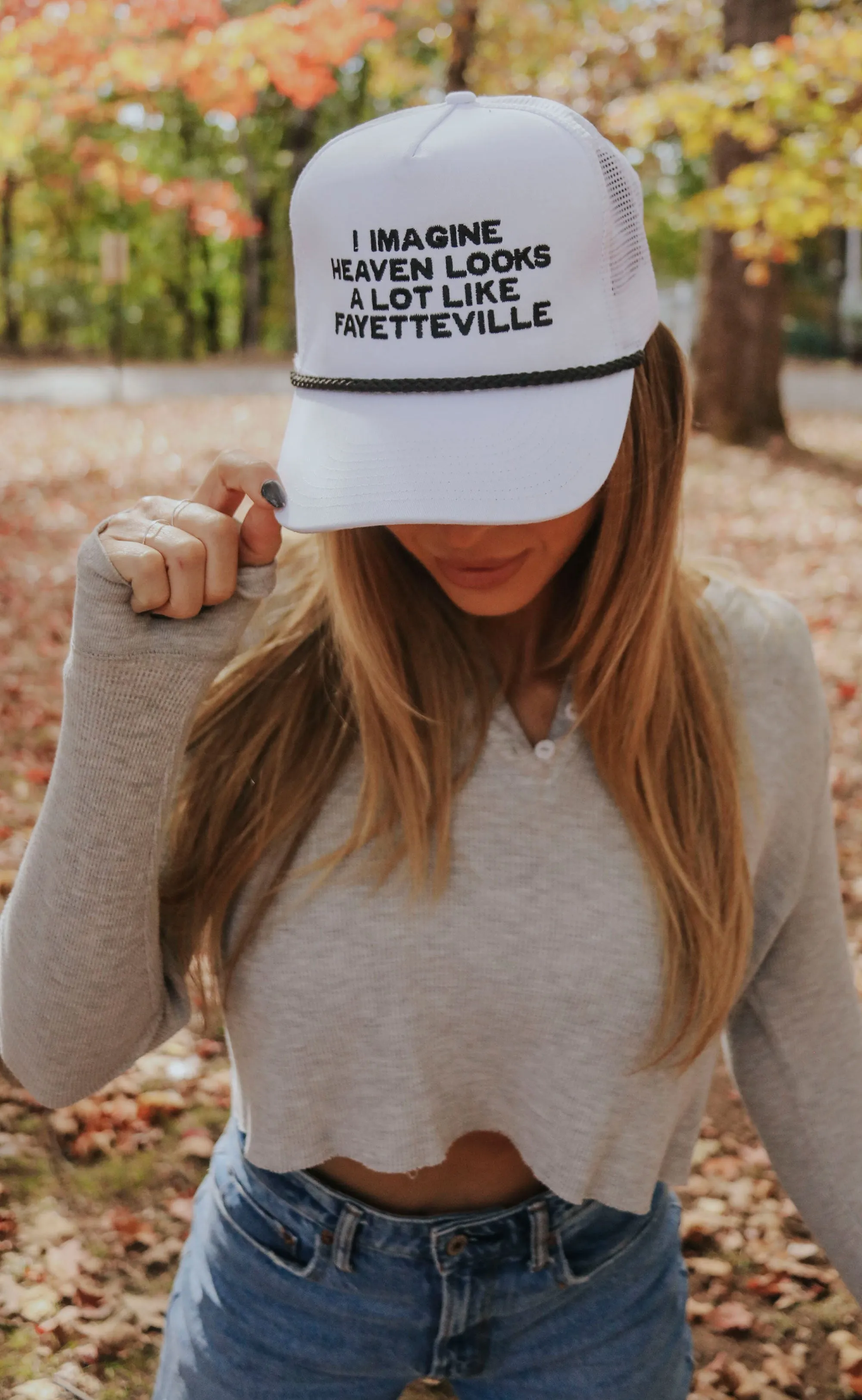 charlie southern: heaven looks like fay trucker hat