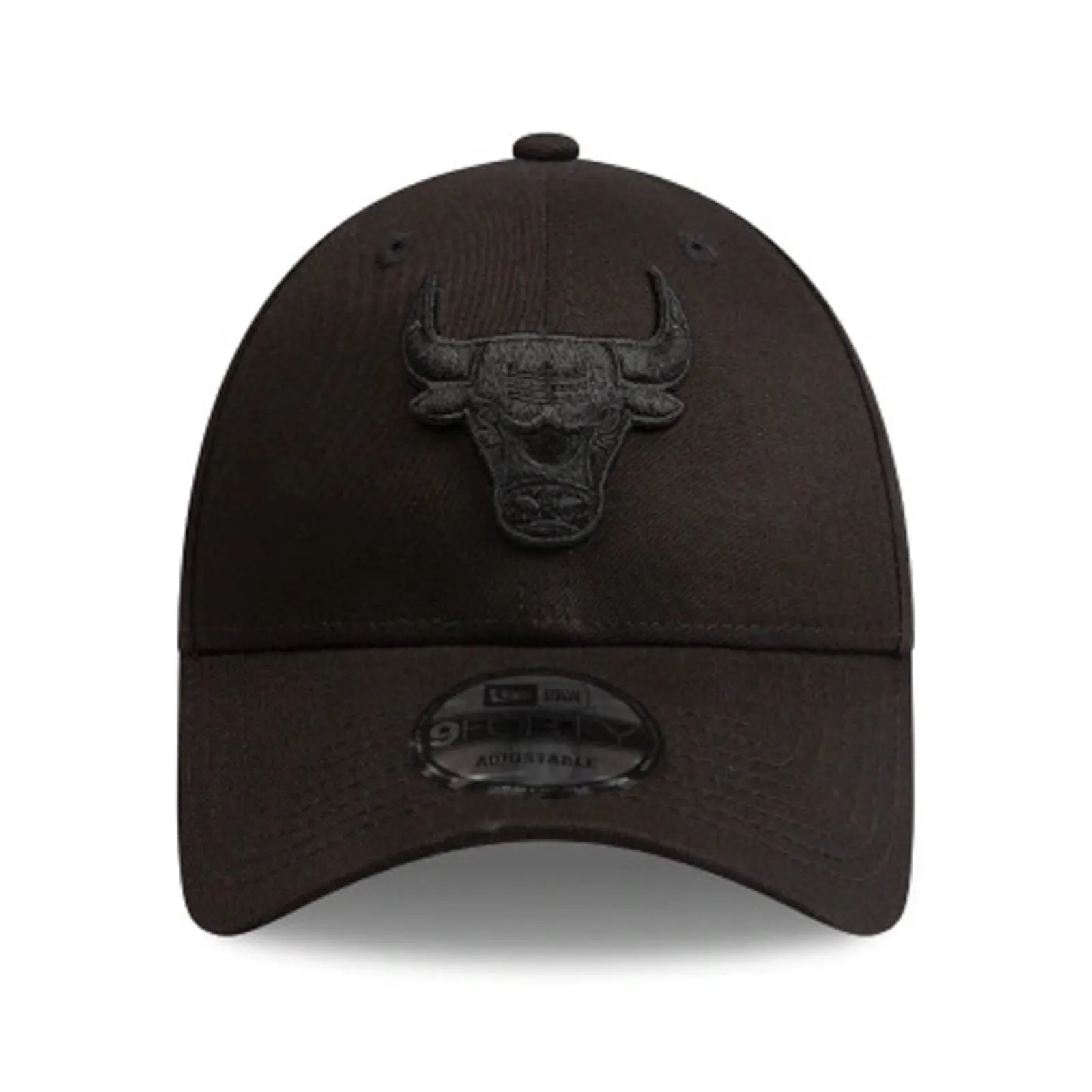 Chicago Bulls Black New Era 9FORTY Cloth Strap Adjustable Cap - Black