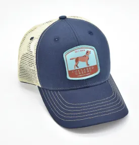 Chocolate Lab: Badged Trucker Cap - Navy