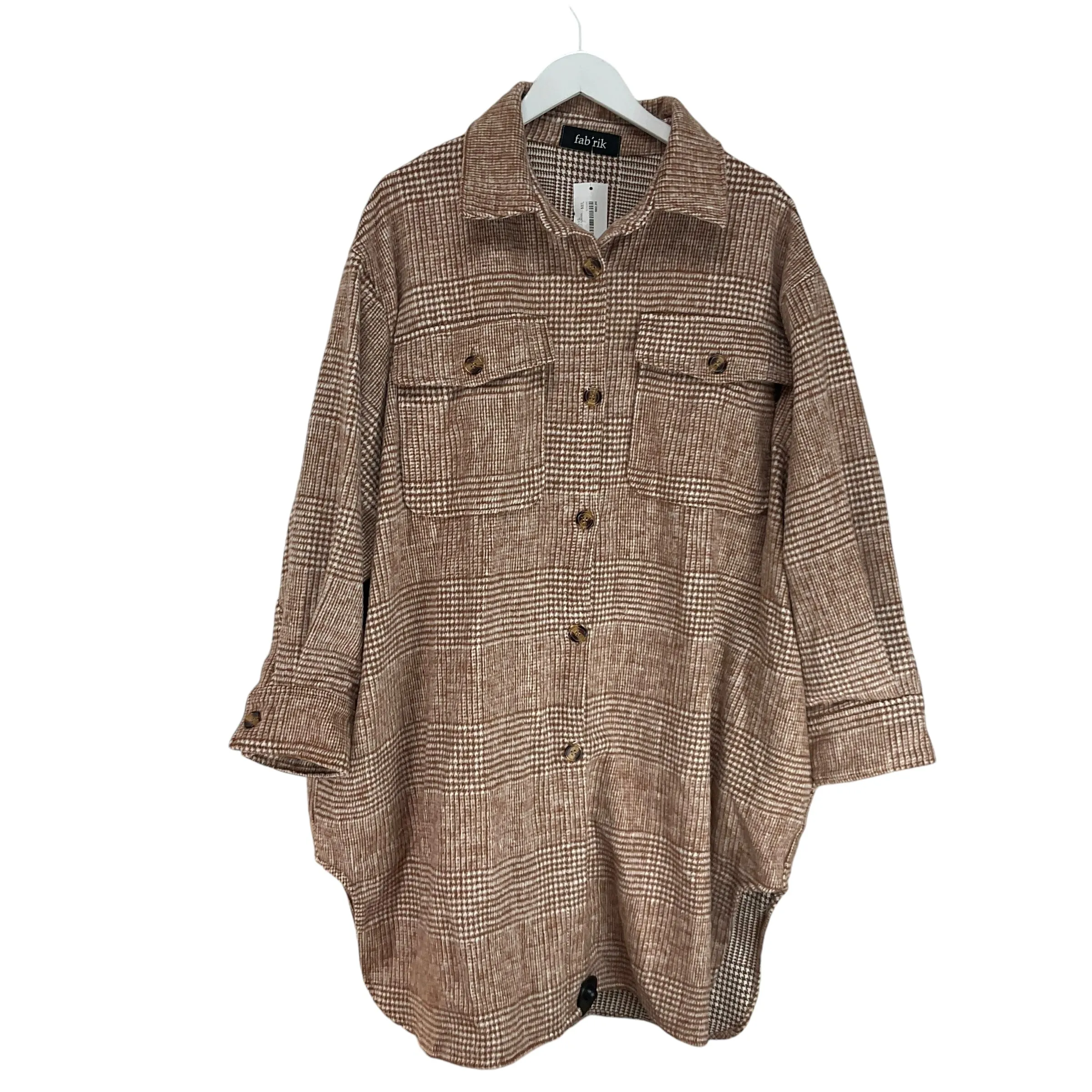 Coat Peacoat By Fabrik In Plaid Pattern, Size: M