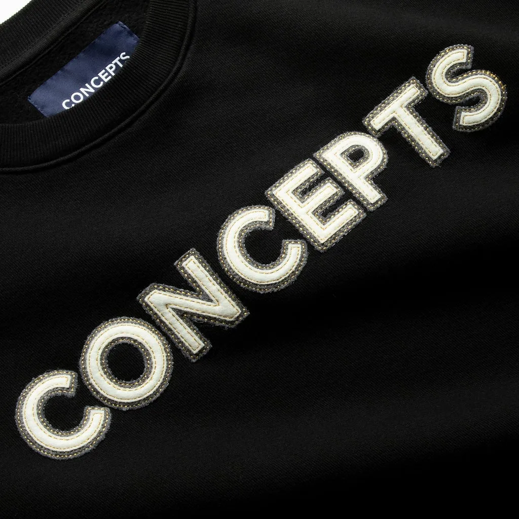 Concepts Jubilee Felt Crewneck (Black)