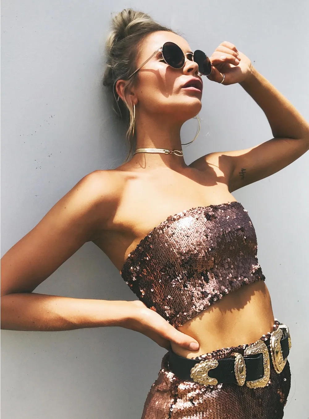 COPPER SEQUIN TUBE TOP