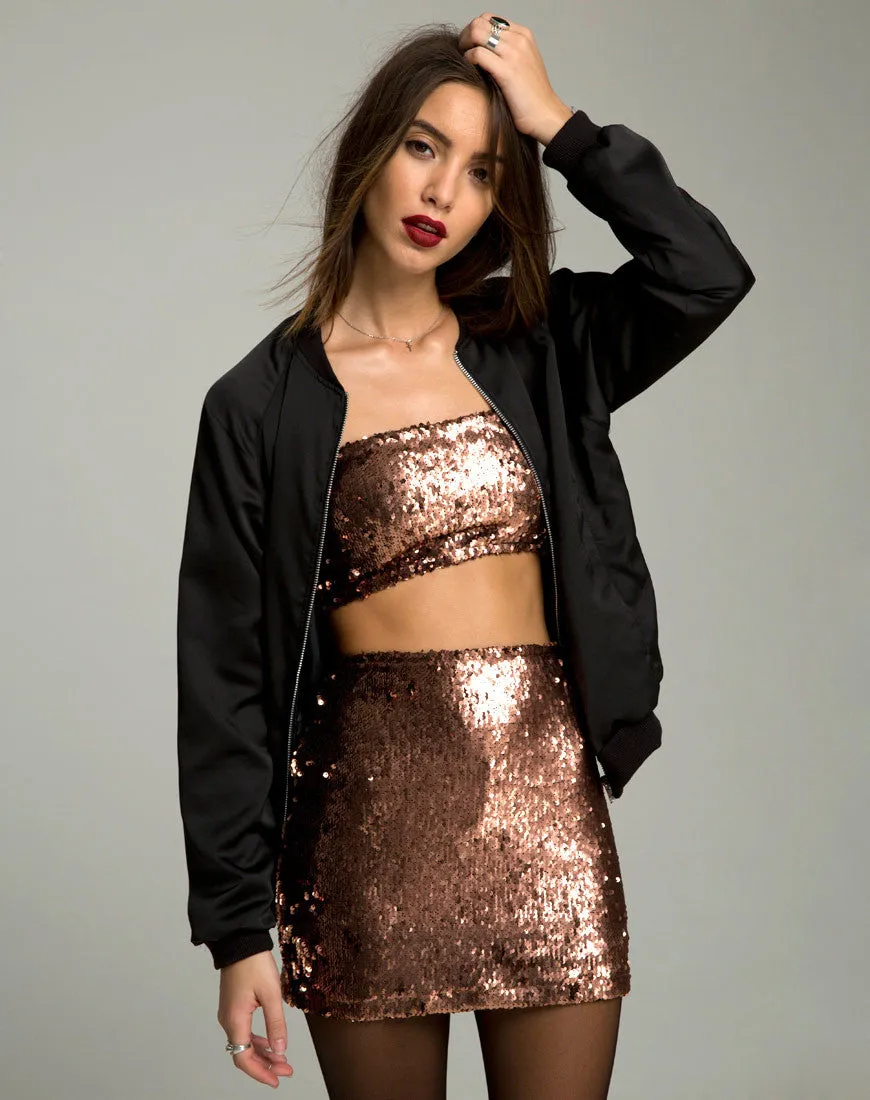 COPPER SEQUIN TUBE TOP