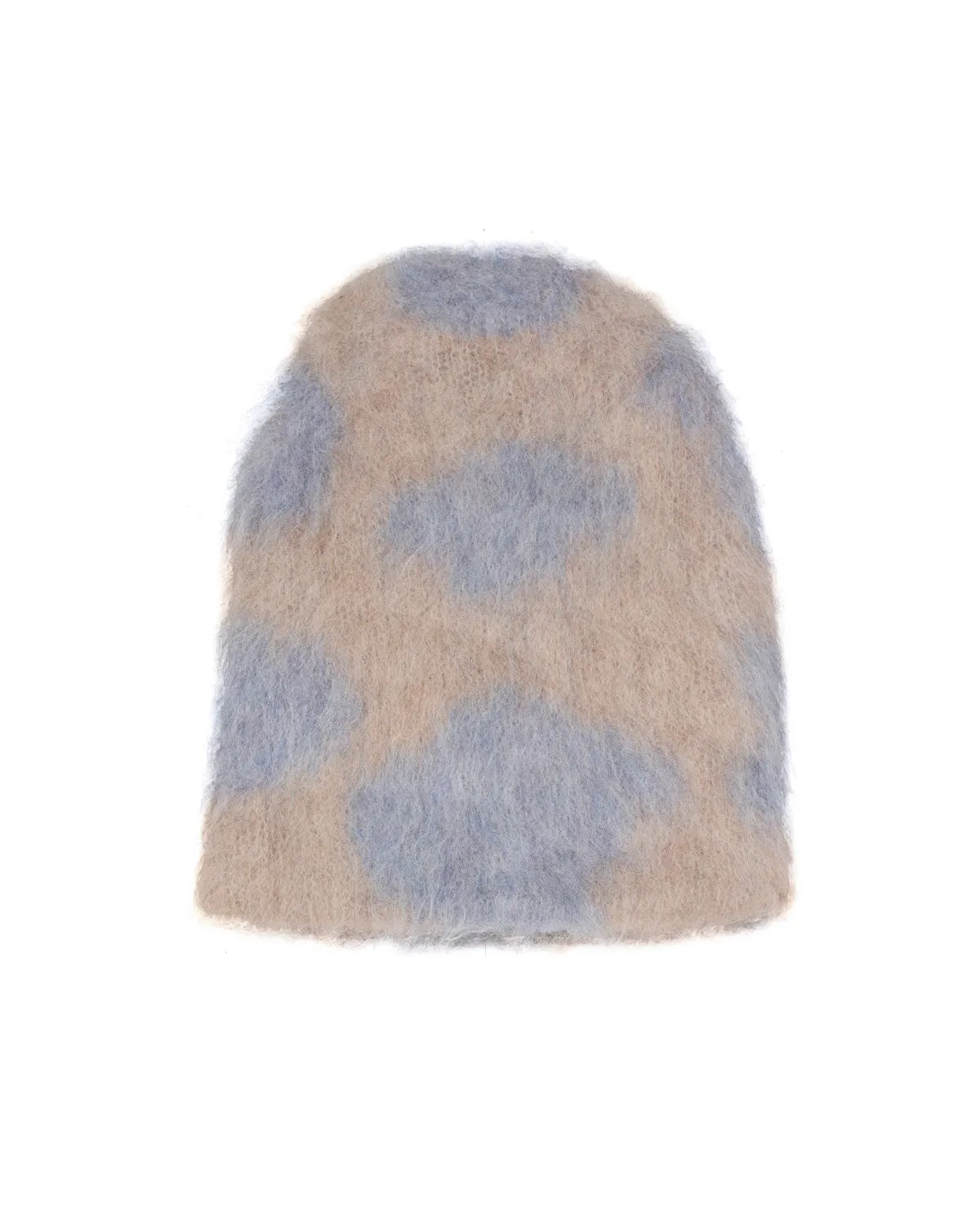 Cow Print Beanie - Sky Blue