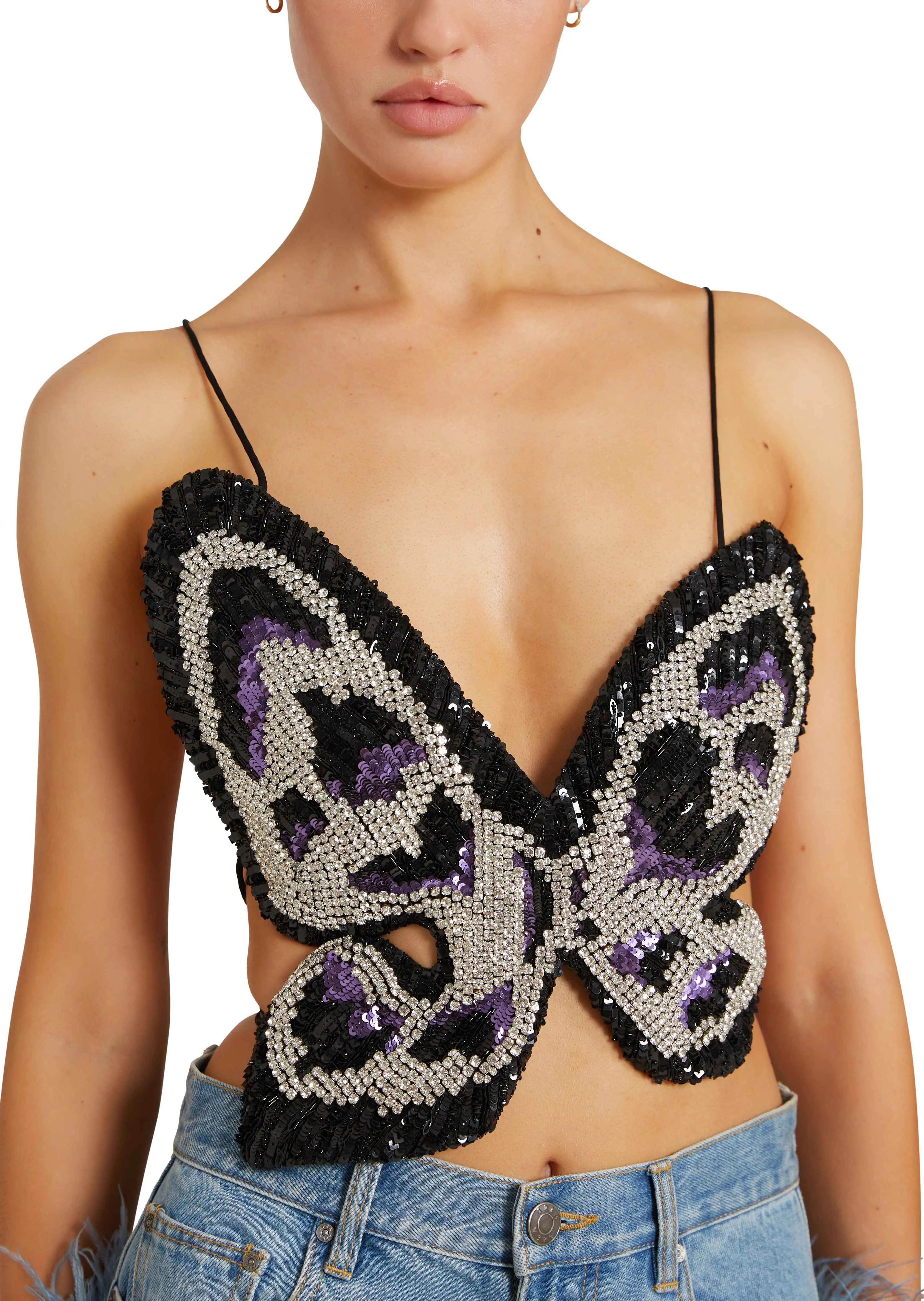 Crystal Pailette Butterfly Top