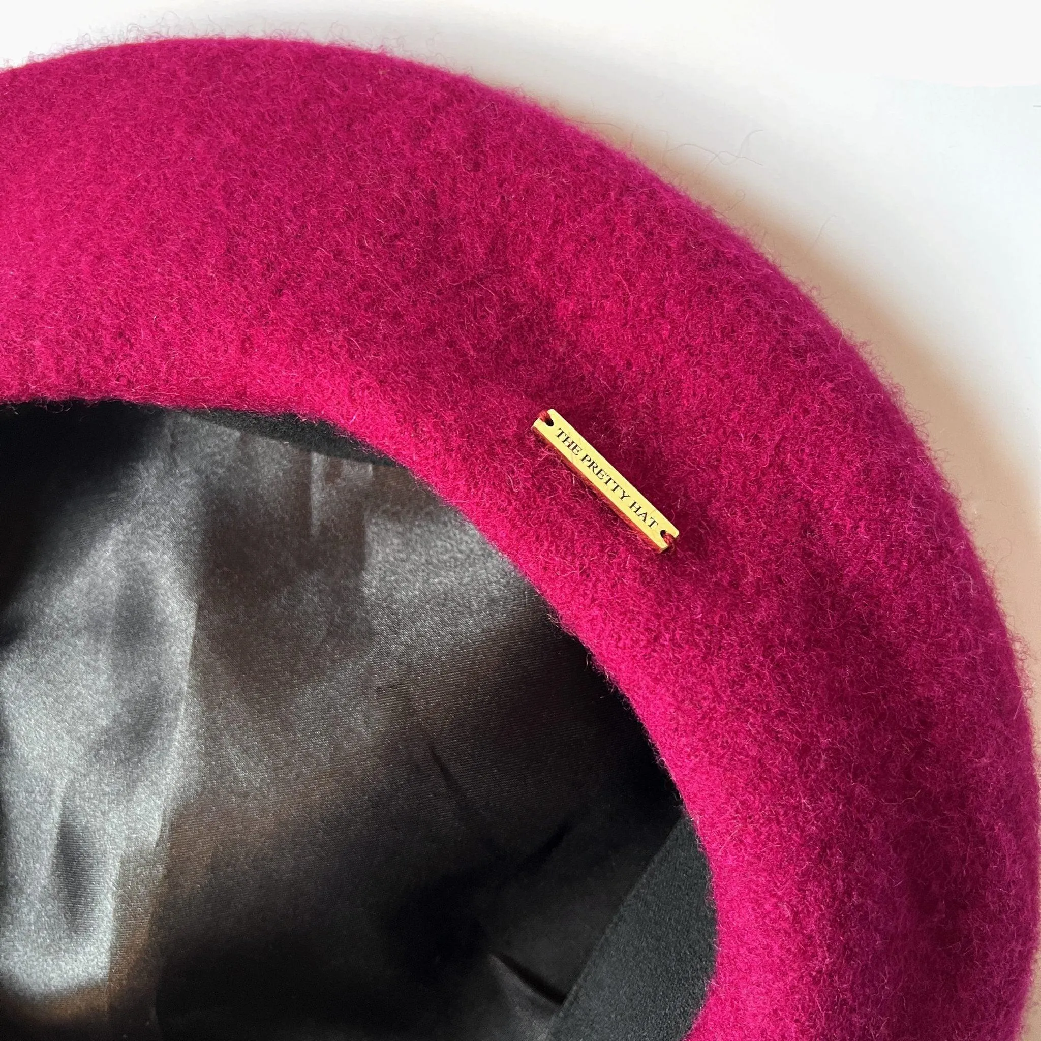 Danielles Fuschia Beret with Satin Lining